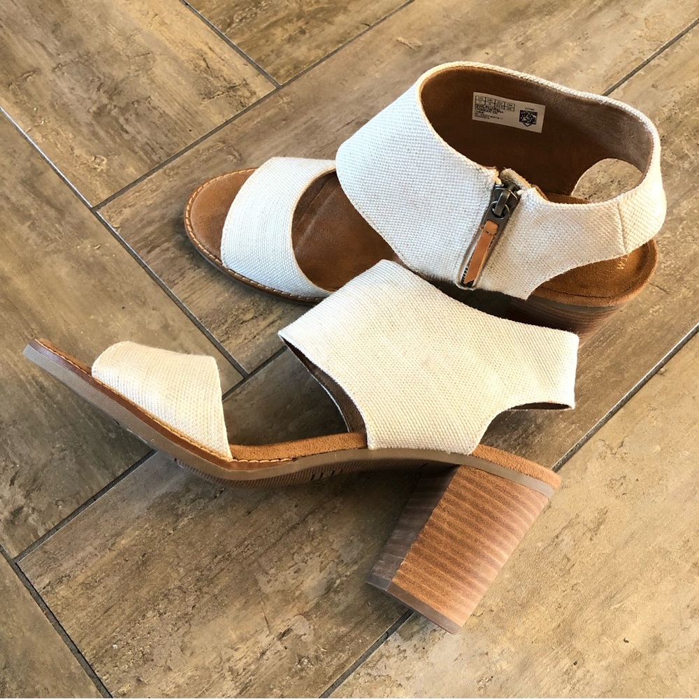 TOMS Majorca Sandal Ivory Fabric Size 11 - Picture 6 of 6